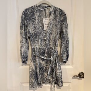 Zara Snakeskin Print Wrap Dress